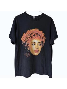 Ice Spice Shirt L Black Rap Hip Hop Big Face Tee Gildan Heavy Cotton Y2K Style